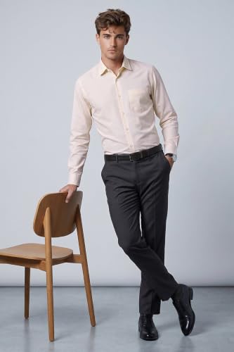 Image of Peter England Men's Slim Fit Full Sleeve Pin-Striped Formal Shirt | Cotton-Rich | Wonder Fabric | Pin Point Oxford