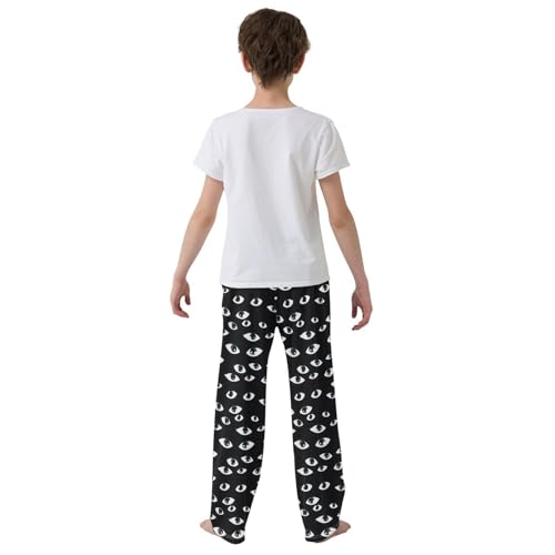 Pajama Pants Blue Eyes on Black Pattern PJ Bottoms Sleepwear Lounge Sleep Pant with Pockets3