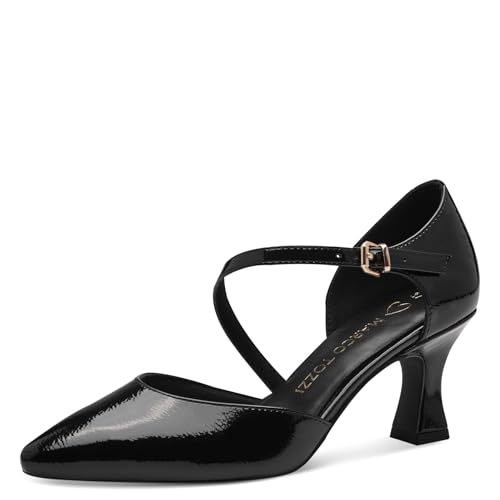 MARCO TOZZI Damen Pumps mit Riemen Elegant Spitz, Schwarz (Black...