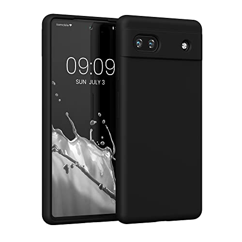 kwmobile Case Compatible with Google Pixel 6a Case - TPU Silicone Phone Cover with Soft Finish - Black