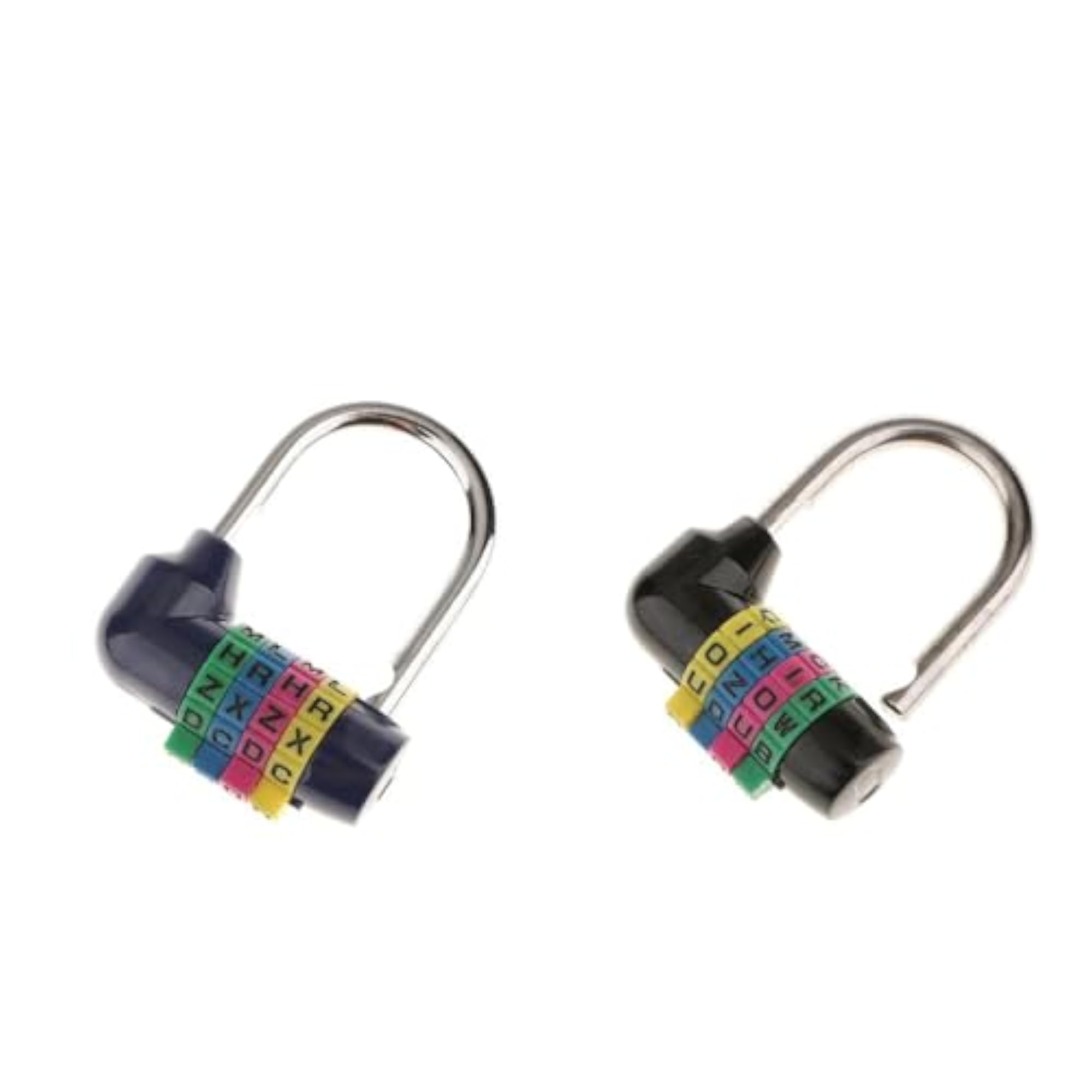 4 Digit Dial Combination Padlock Travel Luggage Lock, Black & Blue