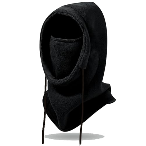 CLeemuziN Microfleece Balaclava Winter Face Mask Black