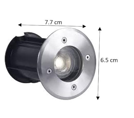Image of AHUJA INTERNATIONAL Ground Burial Outdoor Path Light Stainless Steal Plate Aluminum Body 220V Direct IP65 Underground Light Buried Recessed Floor Outdoor Lamp (Warm White) 2 Year Warranty (3 Watt)