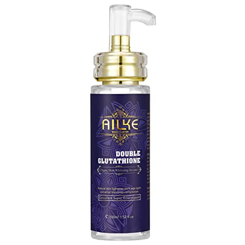AILKE Double Glutathione Super Skin Whitening Serum, Dark Spot Corrective Serum, Moisturizing, Lightening, Even Skin Tone, For Face and Body, 100ml (Pack of 1)