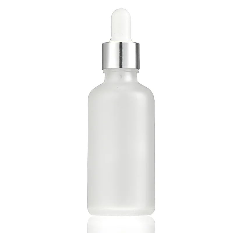 Gotero Botella de aceite esencial escarcha, líquido aromaterapia transparente, gota 5-100ml for pipeta masaje recargable(Clear gold,5ml)