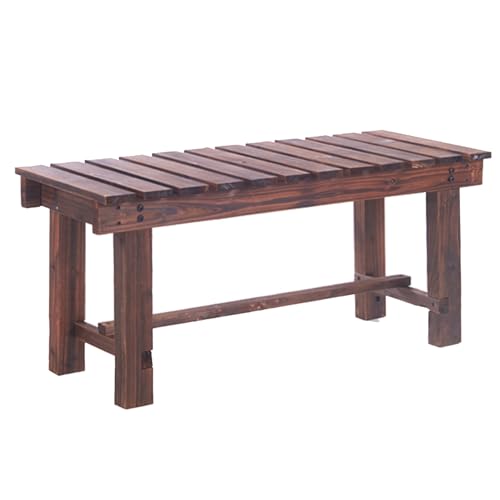 Banc d'extérieur en bois massif de 120 cm pour porche et parc