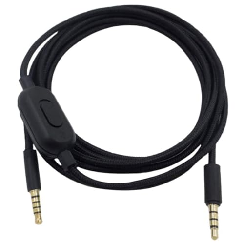 Taoricen Cable de auriculares Compatible con Logitech G433 G233 G-PRO G-PRO X, Control de volumen Nailon Trenzado Cable de audio (2 m) (Negro)
