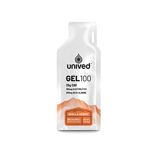 Image of Unived Gel 100 - Energy Gel for Endurance Athletes Runners & Cyclists - 100kcal - Vanilla Orange - Pack of 6