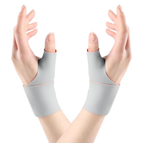 XRUFY Adjustable Thumb Stabilizer Wrist Brace for Carpal Tunnel Relief & Tendonitis - Ultra-Thin Breathable Support for Pain Relief, Gaming, Sports, Office Work (Gray)