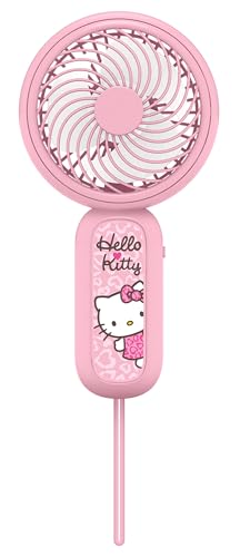 OTL Technologies Ventilateur à main portable Hello Kitty avec batterie rechargeable rose et or