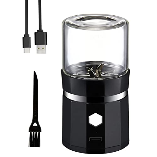 Cookwowe Mini Electric Grinder Portable Vanilla Grinder USB Rechargeable with a Cleaning Brush for Herb Tea Rosemary