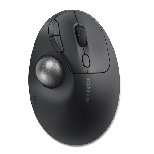Image of Kensington TB450A Wireless Trackball Mouse, Bluetooth LE & 2.4GHz Connection, 4 DPI Options, Connect up to 3 Devices (K72177WW), Black-Silver