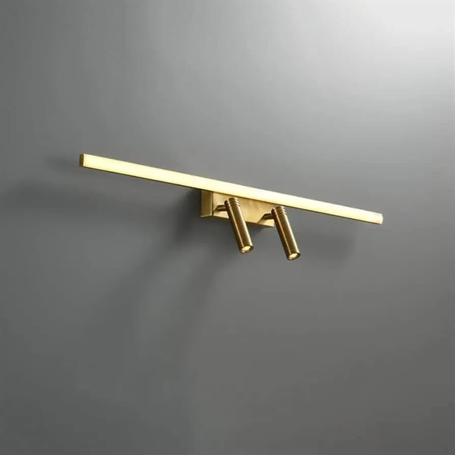 Image of Glowave Classic Metal Golden 3 LED Light with Adjustabe Head Mirror /Vanity /Bathroom /Picture Light - Tricolour (Warm White, White, Natural White) (268 /GD)