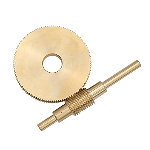 Image of Brass Worm Gear 120 Teeth 0.4MM 120T 12MM Hole Diameter Gear 1:120 Brass Decelerating Turbine Worm Gear 75MM Worm Rod