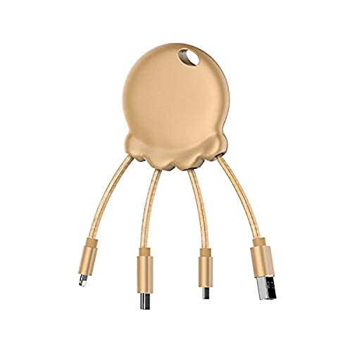 Xoopar - Cable Multi USB avec Batterie Integrée - Câbles Octopus Booster 2 in 1 Cable avec Power Bank 1 000 mAh intégré Gold XP61056.13M Cover