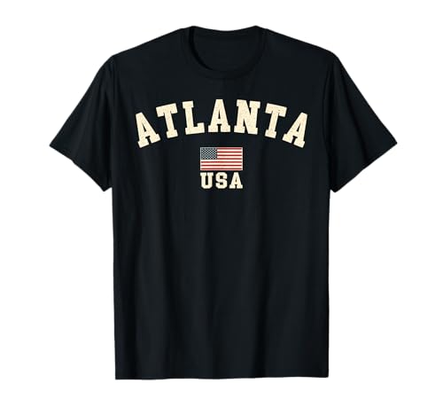 Vintage Atlanta USA American Flag Georgia Souvenir Retro T-Shirt