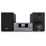 ROXEL All-in-One Hi-Fi System – CD Player, DAB+/FM Radio, BT 5.4, 100W Speakers, USB Playback, Optical TV Input, 3m Detachable Cables, Headphone Jack – Compact Home Stereo Audio, RCD-850BT (Gunmetal)