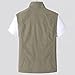 Dgoopd Lightweight Vest for Men Sleeveless Travel Hiking Casual Vest with Zipper Pockets Khaki