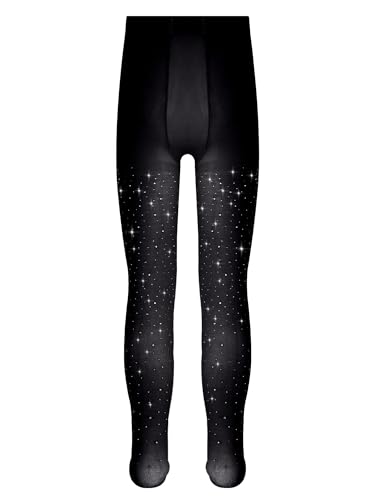 Shiny Ballet Dance Tights for Girls Glittery Rhinestone Leggings Stretchy Footed Leggings for Kids4
