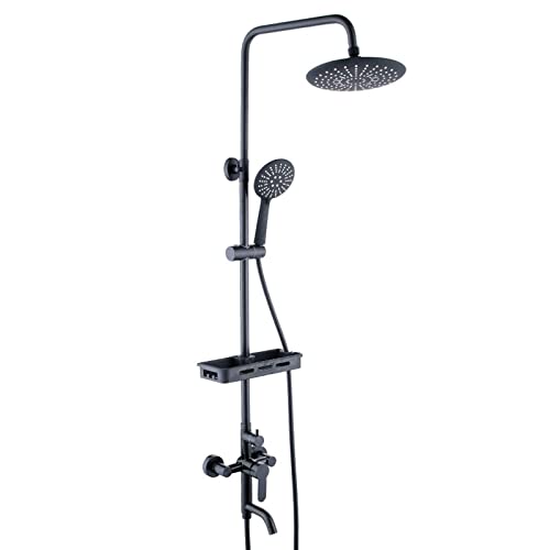 Ensemble de douche en acier inoxydable noir de qualité supérieure avec mitigeur mural - 2