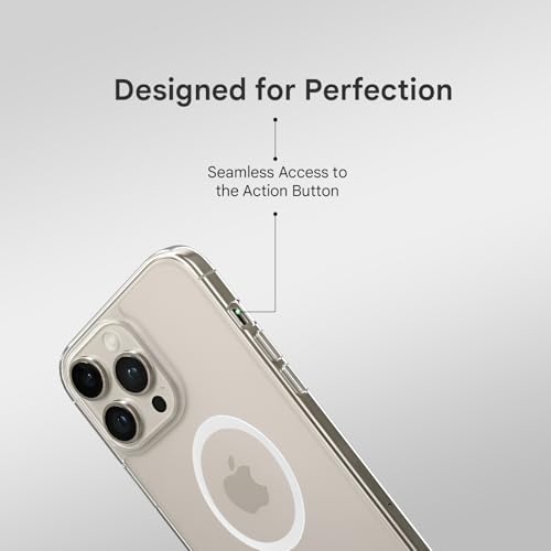 Image of Prolet Anti- Yellow Crystal Clear Hard Case Cover Compatible with iPhone 16 Pro-max with Magnetic Mag-Safe Wireless Charging Support, Shockproof Hard Back Cover (Transparent)