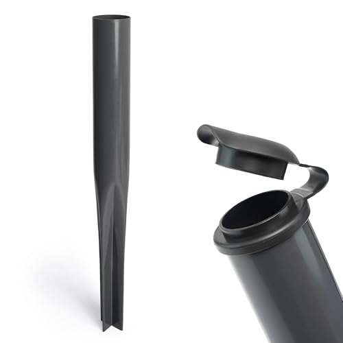 WINSOME Heavy Duty Rotary Washing Line Spike with Plastic Adapter (32mm and 40mm) Ground Spike for Rotary Washing Line Base Black Coated Garden Spike for Rotary Airer