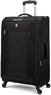 SwissGear Cross Country Large Checked Luggage - Expandable Upright Spinner 28-Inch., Black