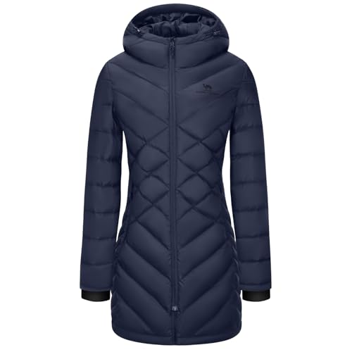 CAMELSPORTS Women's Winter Windproof Warm Down Coats Long Hooded Lightweight Water-Resistant Puffer...