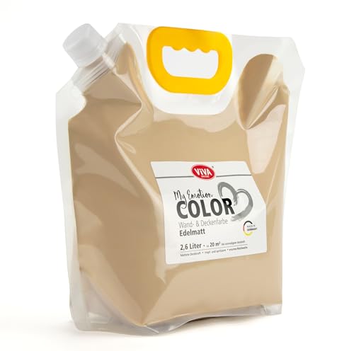 Viva Decor My Emotion Color 2,6 litros - Protección cálida - Pintura de pared y techo beige mate, alta opacidad, olor neutro y granja de goteo. Pintura interior para salón, dormitorio y habitación