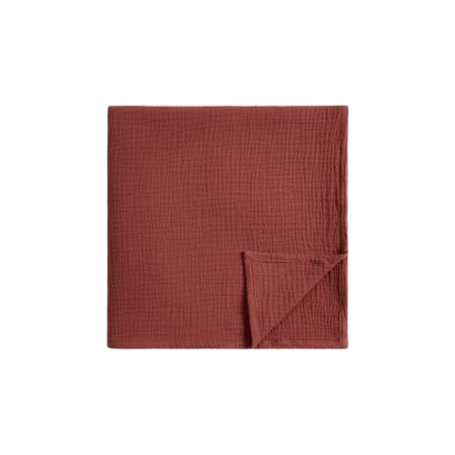 Image of Meracorallo Muslin Swaddle Blanket, 100% Cotton Receiving Blanket Soft and Breathable Swaddle Wrap for Baby Boys and Girls, Red