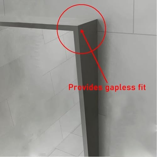 Tilted Bathroom Mirror with Stainless Steel Frame - Vertical Hanging Design (Silver, 27.6"x19.7") - Modern Home Decor, Perfect for Vanity and Makeup Use