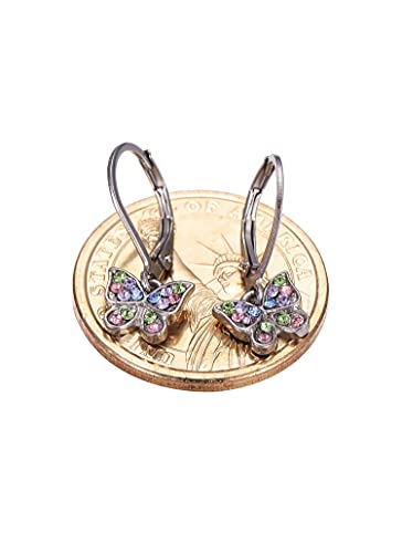 Multicolored Butterfly Hypoallergenic Earrings - Leverbacks, Stainless Steel Ultra Sensitive Ears For Kids, Toddlers, Little Girls, Teens3