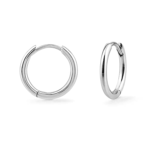Boma Jewelry Sterling Silver Round Huggie Hoop Earrings