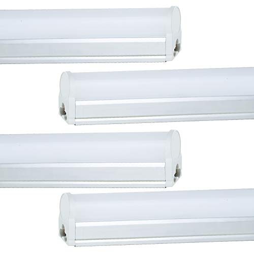 Newhouse Lighting 4FT T5 Light Fixture LED Shop Light 20W w/Selectable CCT, 2000 Lumens, 2700/4100K/5000K, Utility Ceiling Lights Linkable for Garage and Under Cabinet, (4-Pack)