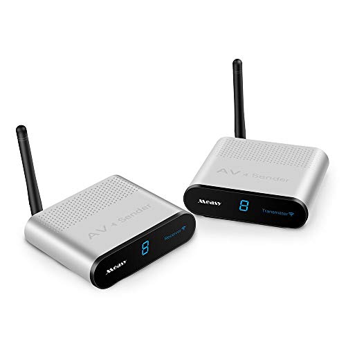 Wireless Video Sender measy AV540 5.8GHz Wireless Audio Video Sender with IR Remote Range up to 400m/1330ft to Camera,TV
