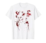 Blood Splatter Halloween Costume Men Women White Bloody T-Shirt