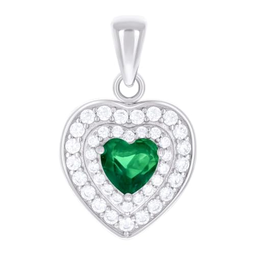 Pendentif argent 925 cœur vert pour sublimer vos tenues du quotidien