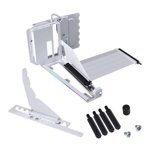 Lian Li ATX PC Case Multi-Directional 4 Slots Vertical GPU Kit V3 - Premium Gen 5 Riser Cable PCI-E 5.0 x16-155mm, PCIe 3.0/4.0 Compatible, Adjustable Position - (VG4v3 White)