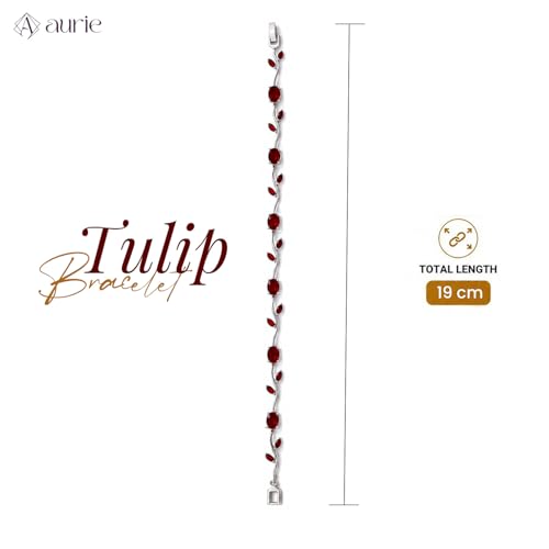 Image of Aurie Tulip Bracelet for Women & Girls | Anti Tarnish Stainless Steel Floral Bracelet |Party and Daily Wear Jewellery