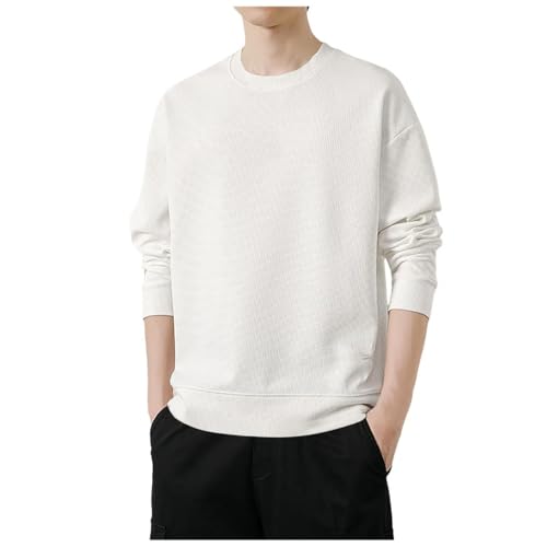 Men’S Casual Pullover Crew Neck Long Sleeve Knit Sweater Loose Oversized Tops Texture Basic Bottoming Clothes2