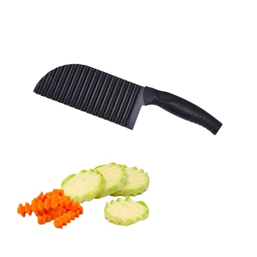 Weenwill Cortador ondulado, cortador de batatas fritas de aço inoxidável, cortadores ondulados, batata Wave Cutter para batatas fritas, legumes, frutas, cenouras, ferramenta de corte para casa