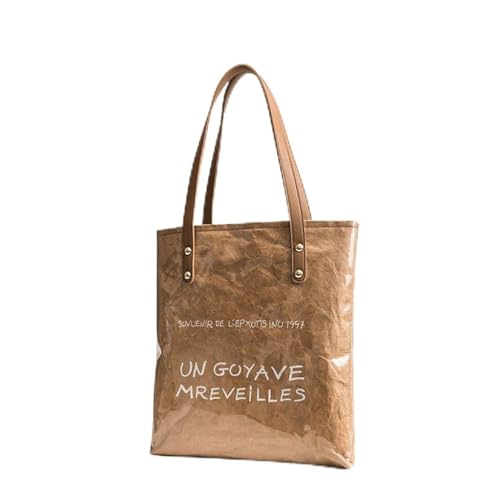 Sac d'été kaki en papier kraft, cabas de shopping et sac à main décontracté pour femme
