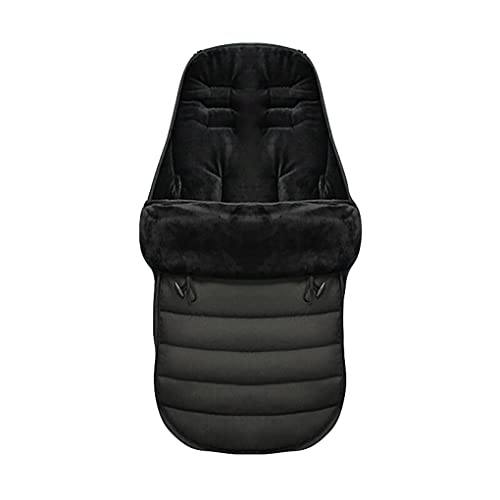 Baby Footmuff, Waterproof and Windproof Superfine Velvet Lined Universal Fitting for Pushchairs Strollers Prams Buggy (Black)