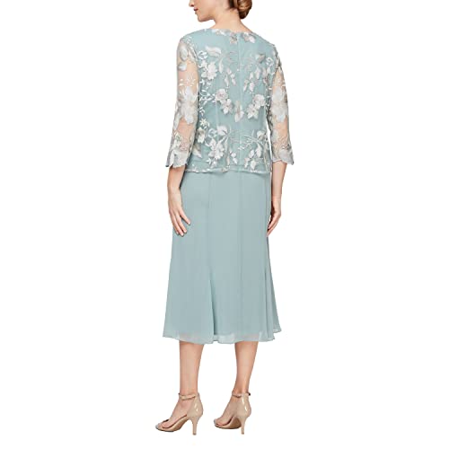 Image of Alex Evenings Women's Tea Length Jacket Dress, Perfect for Weddings, Formal Events (Petite and Regular Sizes)