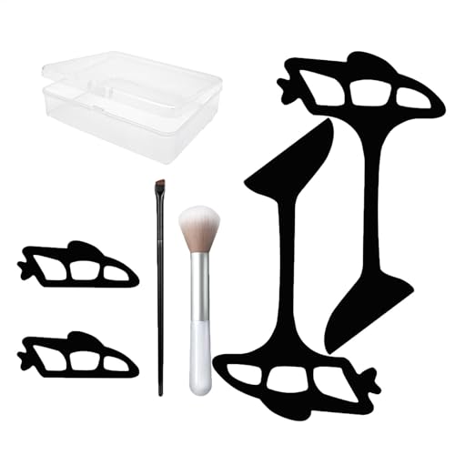 Guía de plantillas de sombra de ojos, aplicador de maquillaje de ojos, herramienta de delineador de alas de precisión, reutilizable, diseño antideslizante, fácil de mezclar, tamaño compacto, 4 piezas,