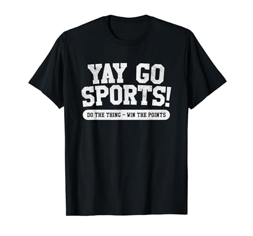 Yay Go Sports! Funny Sports T-Shirt, Men, Black, 3X-Large
