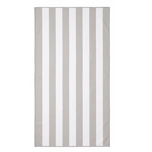 Olivia Rocco Beach Towels Extra Large Super Soft Quick Dry Sand Resistant Travel Pool Towel Lightweight Summer Holiday Stripe Grey