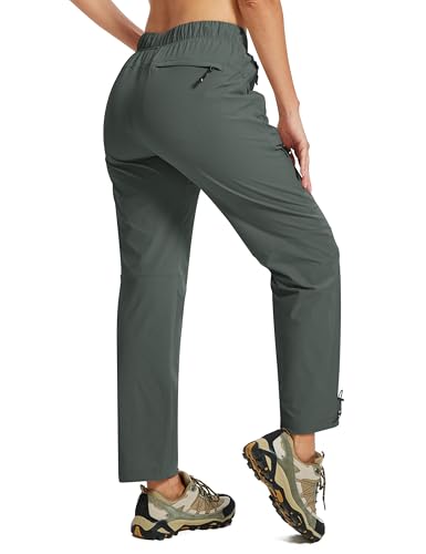 Lista de Pantalones impermeables para Mujer para comprar online. 43 MoFiz Pantalones de senderismo para mujer, impermeables, ligeros, de secado rápido, para viajes, trabajo, exteriores, elásticos, con bolsillos con cremallera, verde militar,...