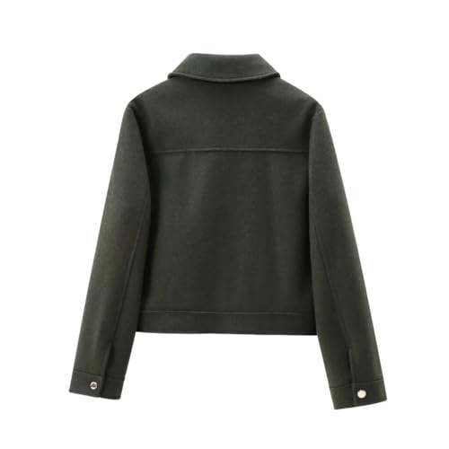 Women's Zipper Jacket Coat Elegant Long Sleeve Pocket Short Coat2