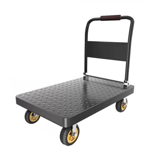 Carrello a mano con piattaforma pieghevole con ruote e manico pieghevole, resistente, per spostare bagagli, pacchi e attrezzi in garage o magazzino